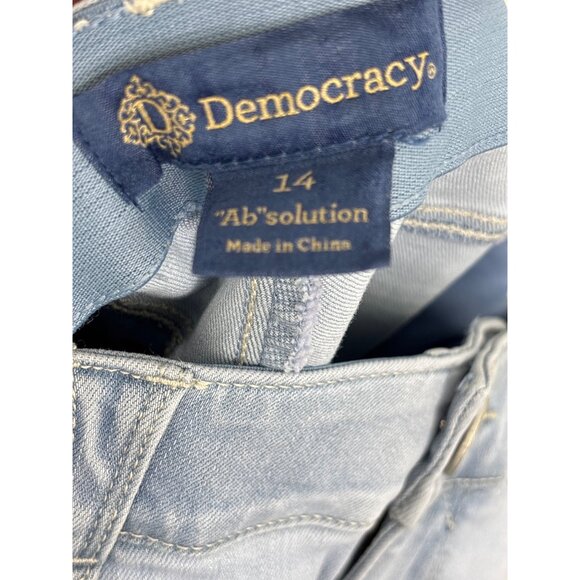 Democracy Ab Solution High Rise Cropped Flare Jean Embroidered Hem 14 NEW - Picture 4 of 7